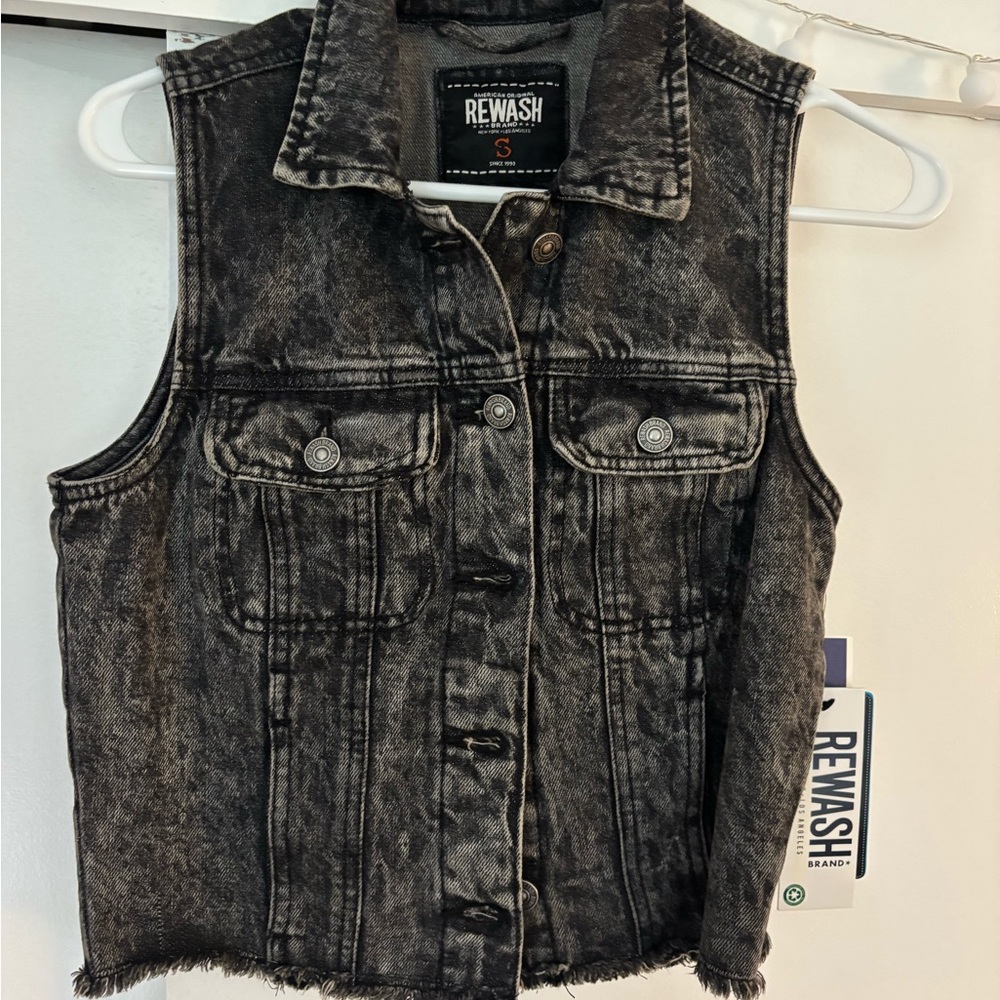 Rewash Charcoal Denim Vest